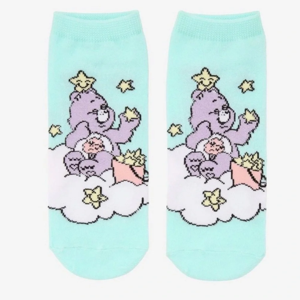 2/$12💙Care Bears Pastel Share‎ Bear No-Show Socks Hot Topic💙